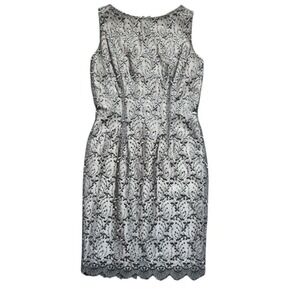 ALVIN Embroidered Floral Sheath Dress Silver